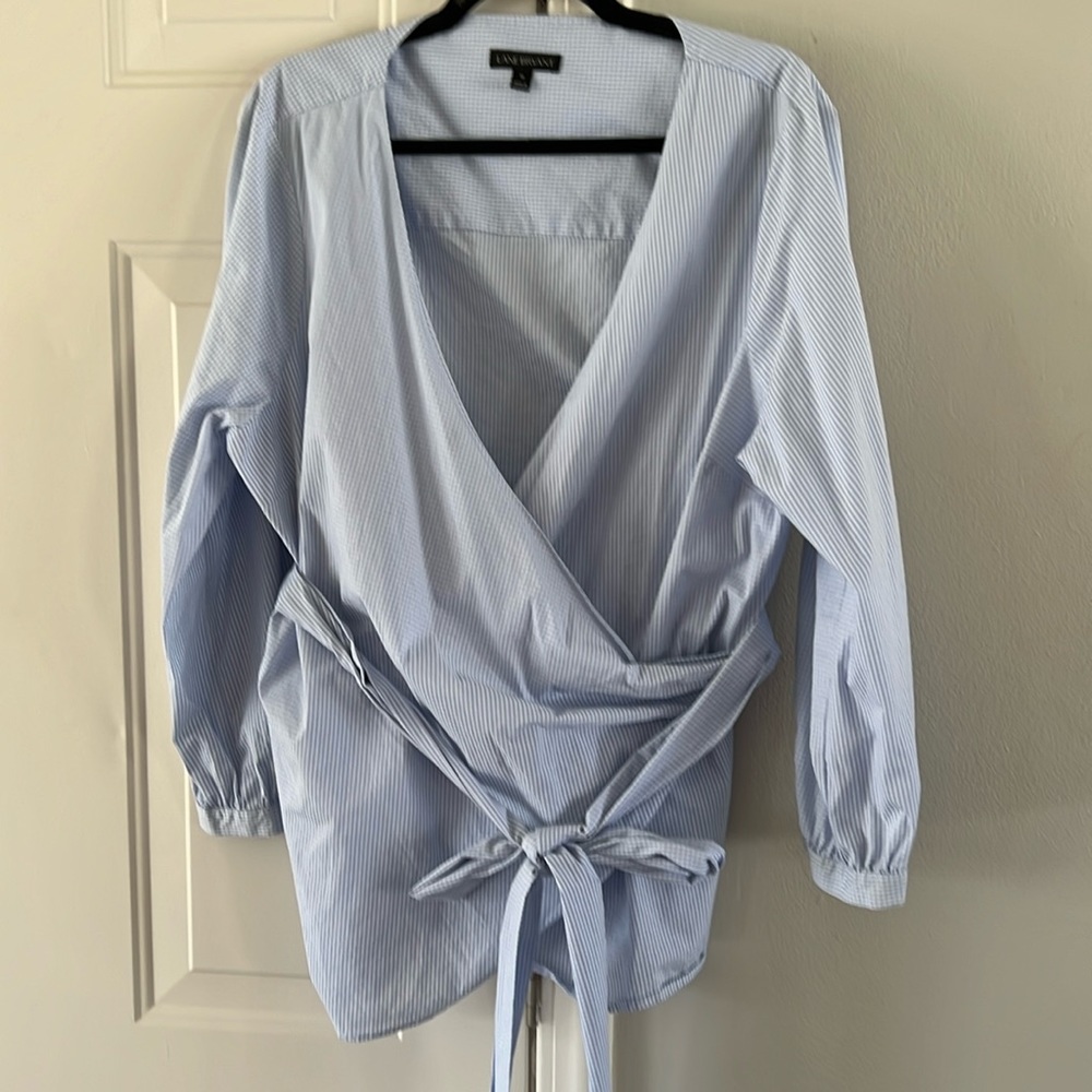 Blue Gingham Wrap shirt